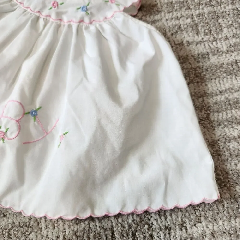 Baby Togs girl's vintage embroidered dress white size 3-6 months